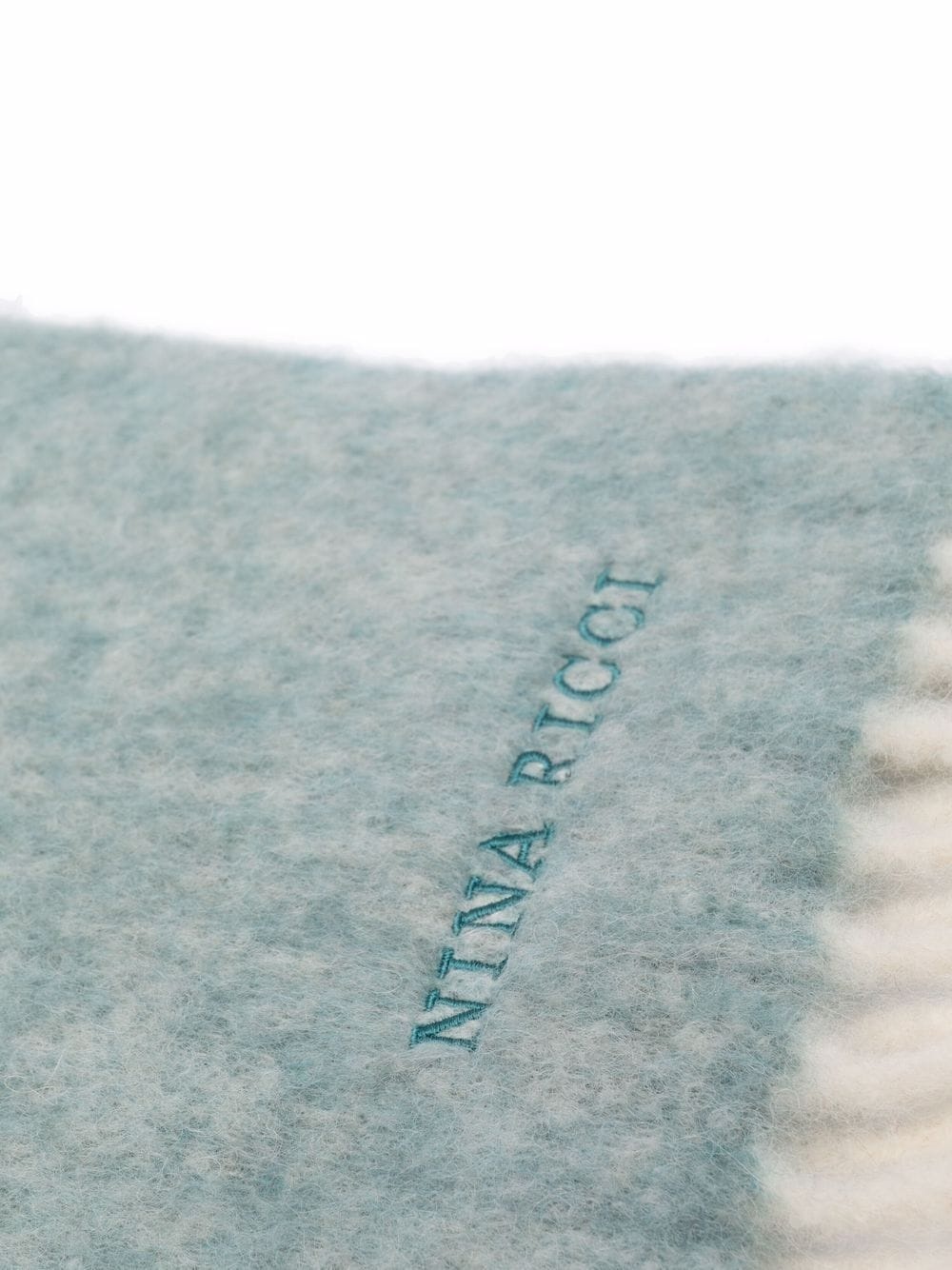 embroidered-logo wool scarf - 3