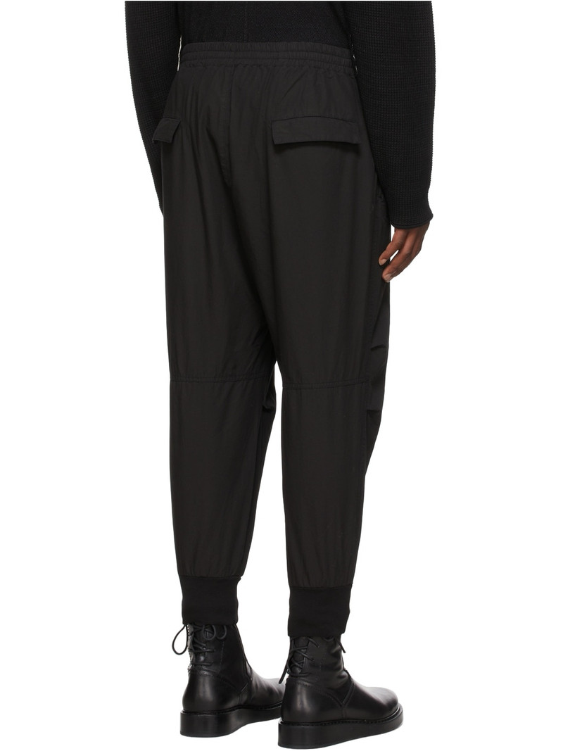 Black Garment Dye Cotton Jogger Trousers 3