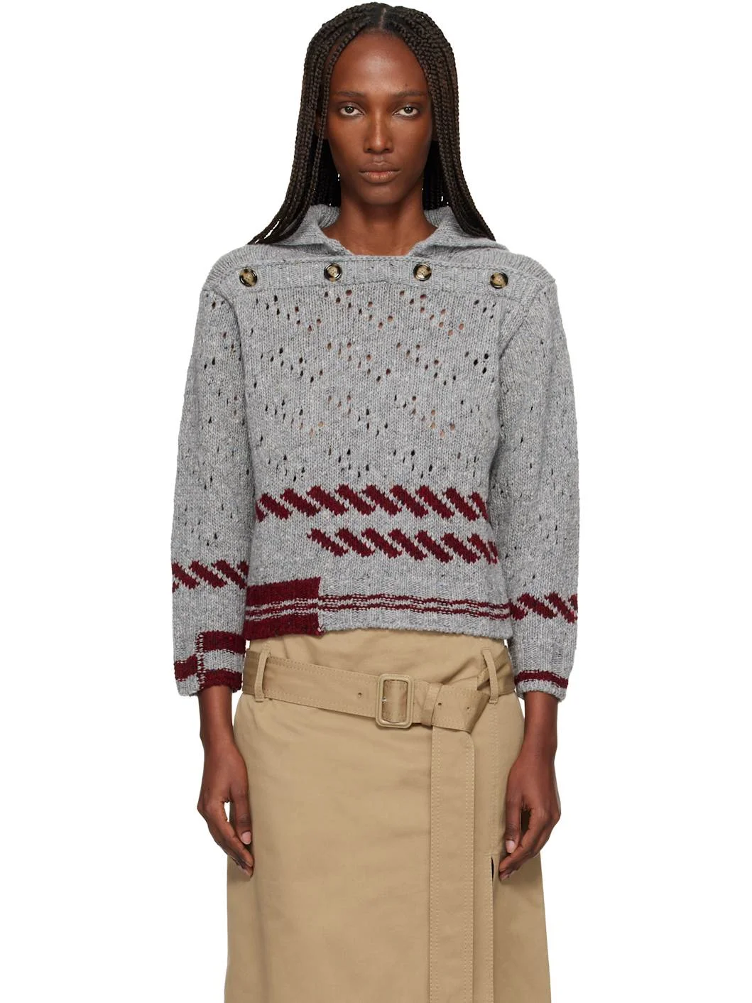 Gray Shetland Wool Shrunken Sailor Sweater - 1