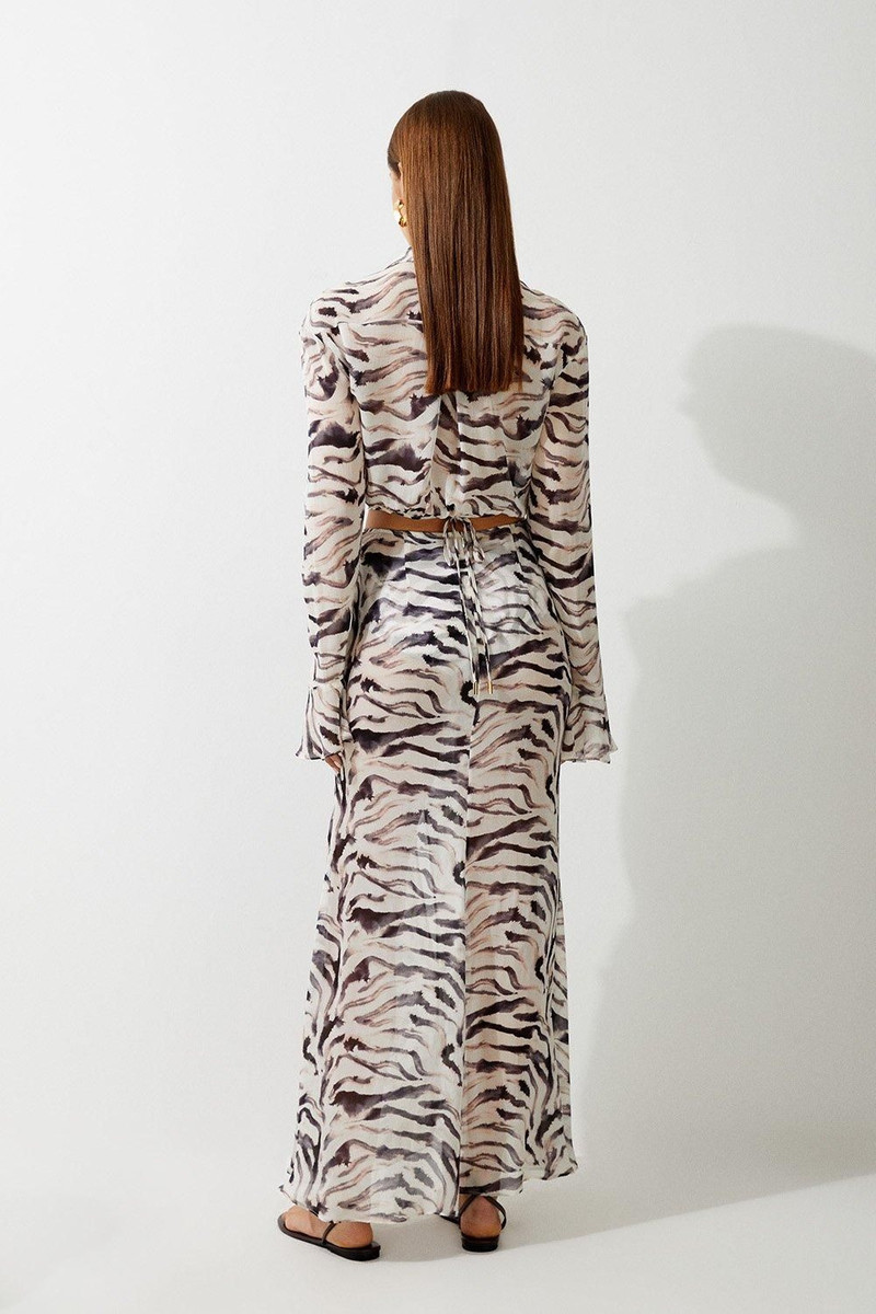 Animal Print Ruched Beach Skirt 5