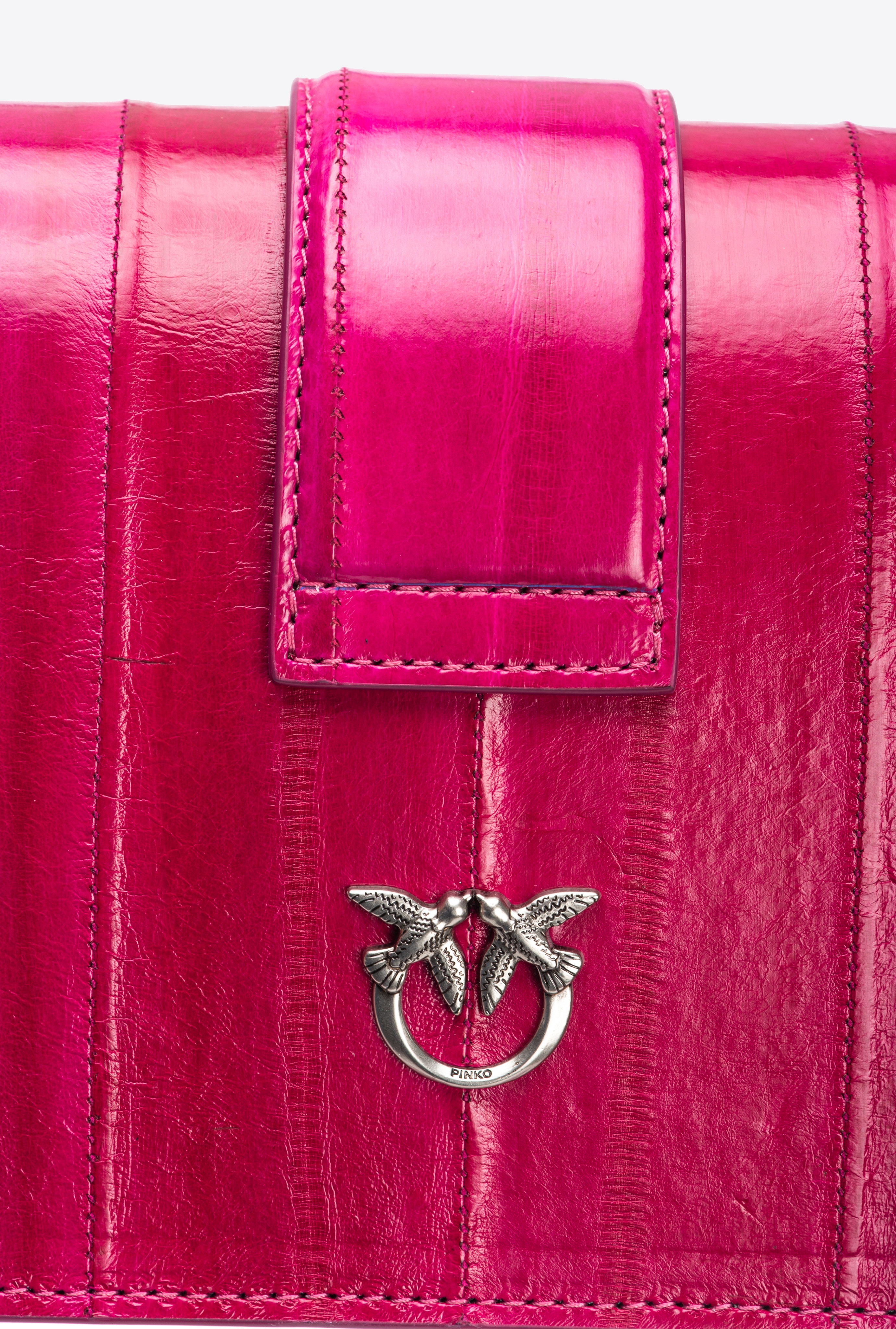 PINKO GALLERIA MINI LOVE BAG ONE IN EEL SKIN - 5