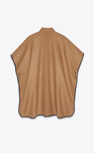 SAINT LAURENT cape in cashmere with leather piping outlook