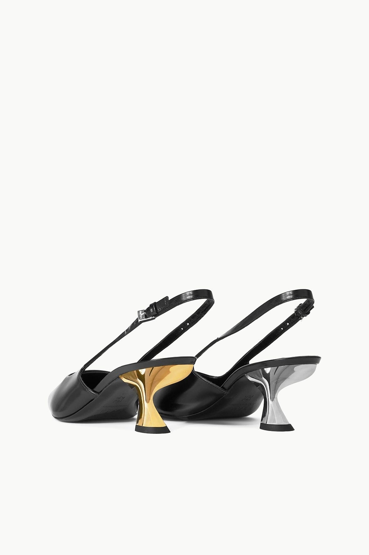 STAUD NEVE SLINGBACK KITTEN HEEL BLACK METALS - 3