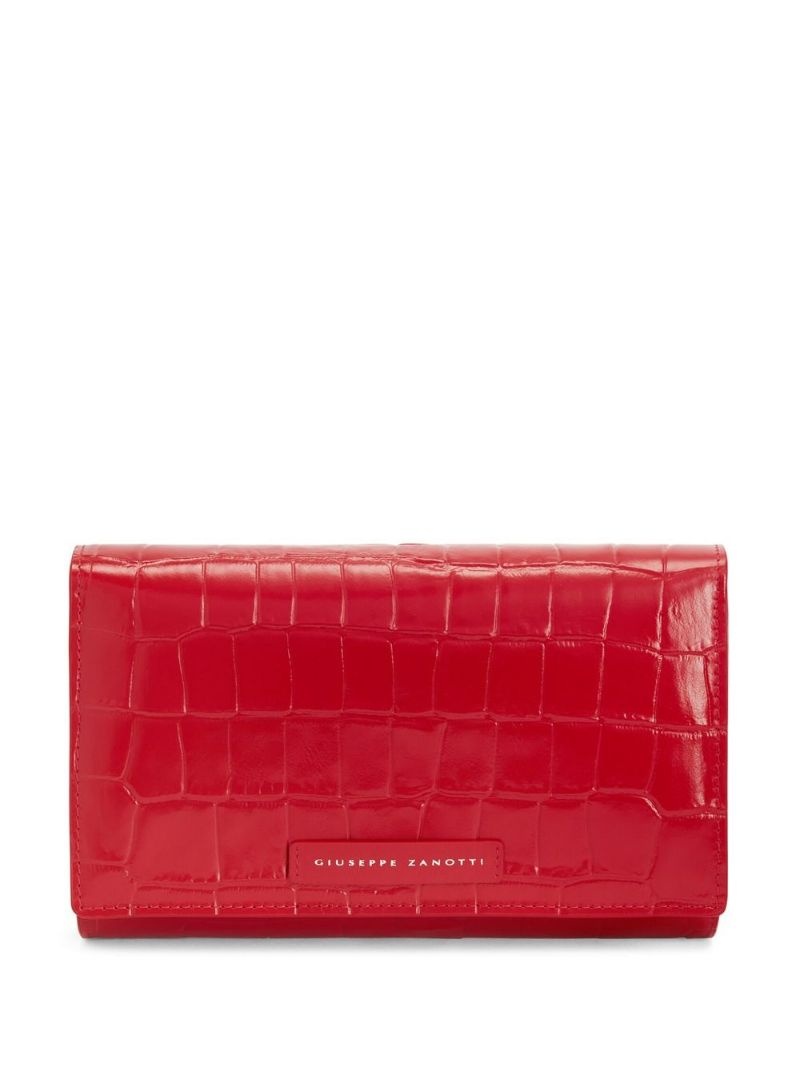 Wendy crocodile effect clutch bag - 1