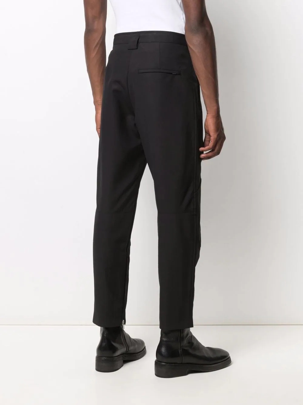 zipped-ankle cotton trousers - 4