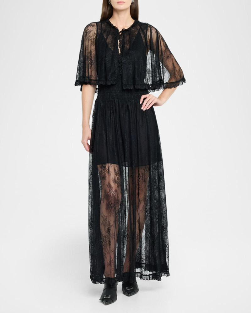 AKNVAS Tissy Lace Cape Gown outlook