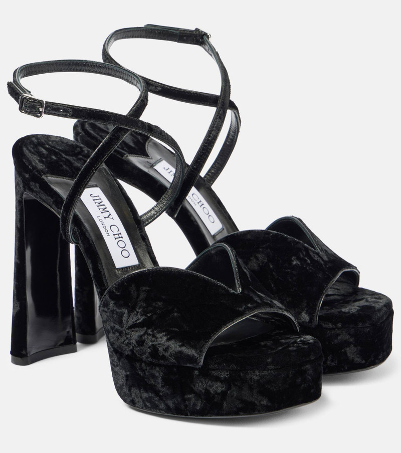 Karli 125 velvet platform sandals - 1