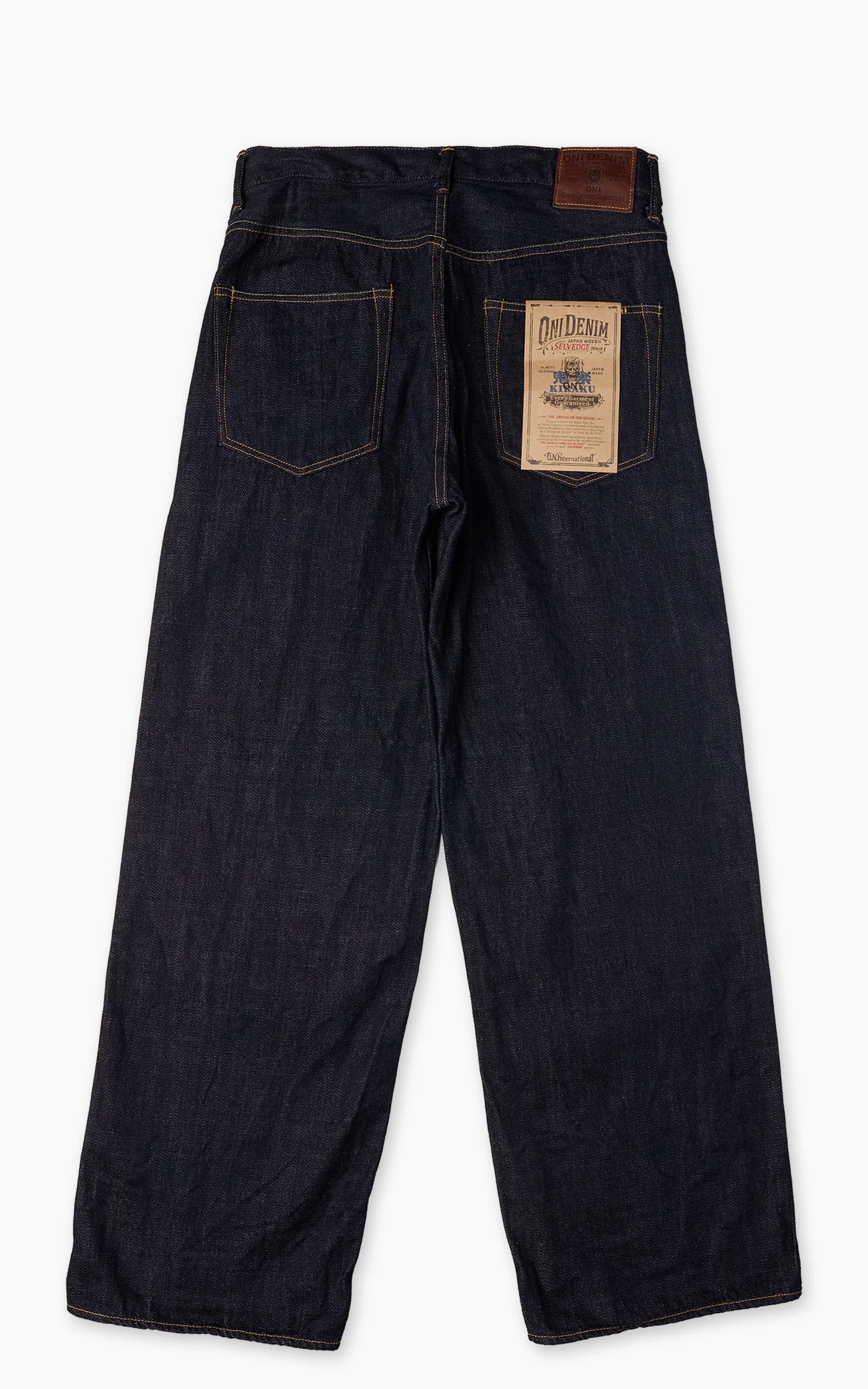 ONI DENIM 222-KIRAKU SUPER WIDE STRAIGHT DENIM INDIGO 12OZ - 1