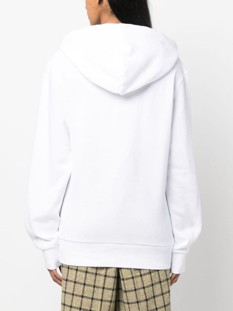logo-embroidered cotton blend hoodie 4