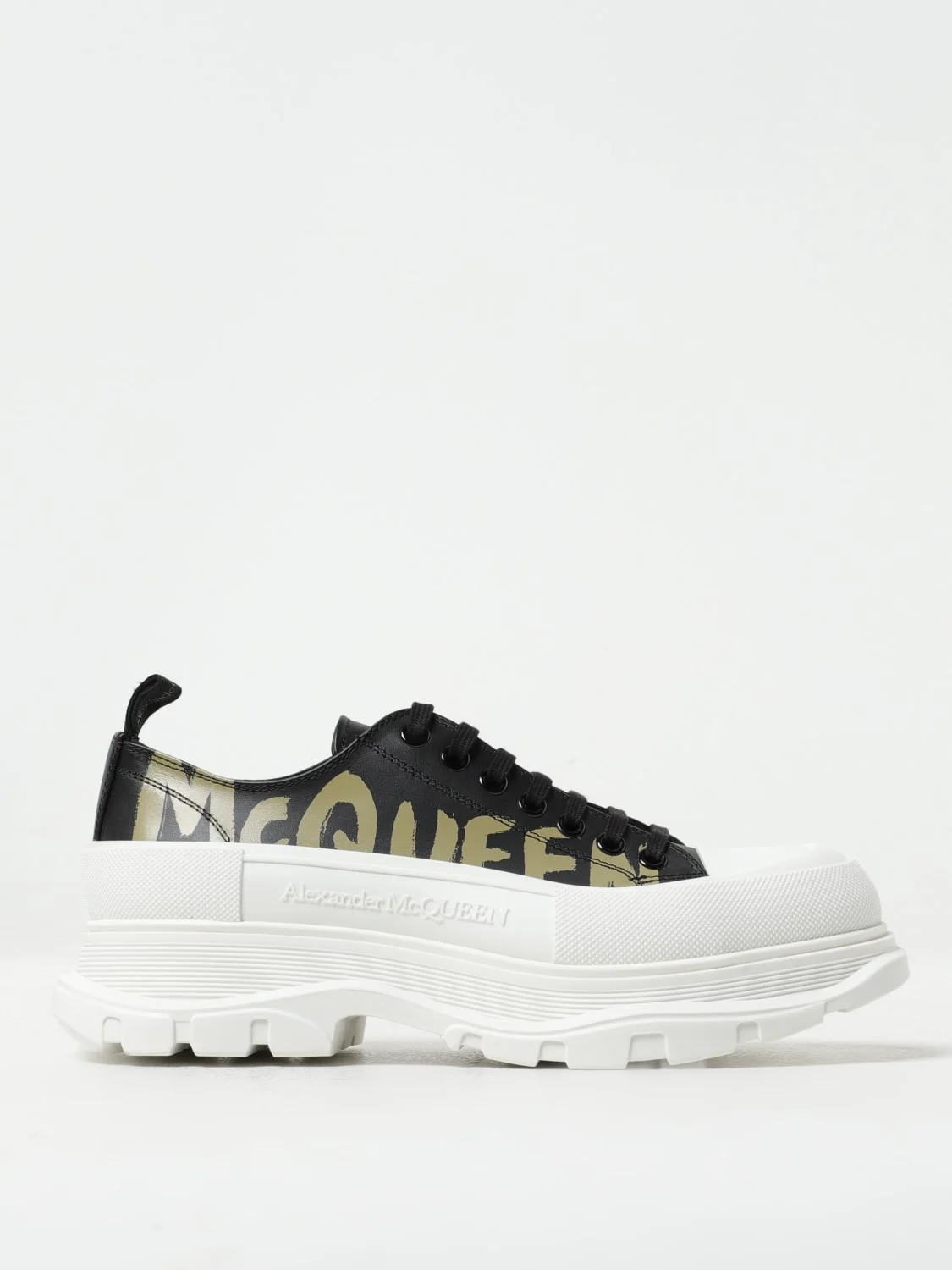 McQueen tread slick graffiti nappa leather sneakers - 1