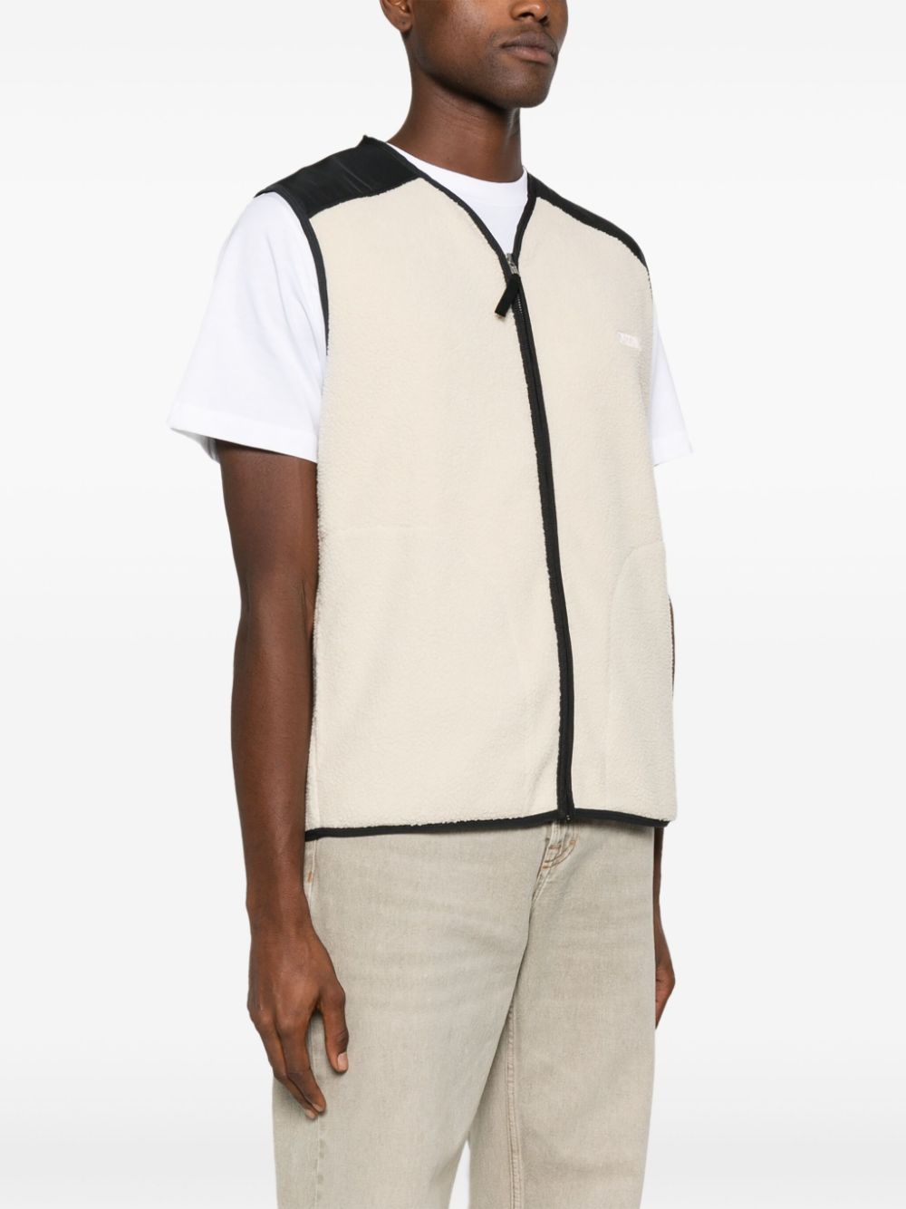 faux-shearling vest - 3