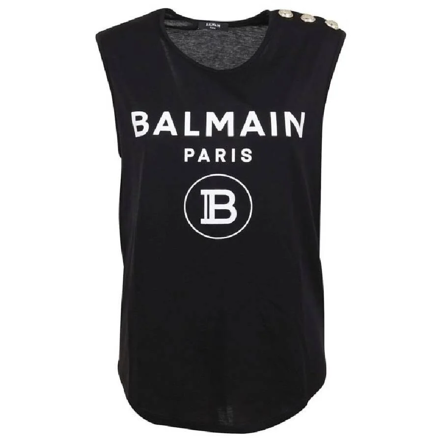 Balmain Flock Logo Button Tank Top - 1