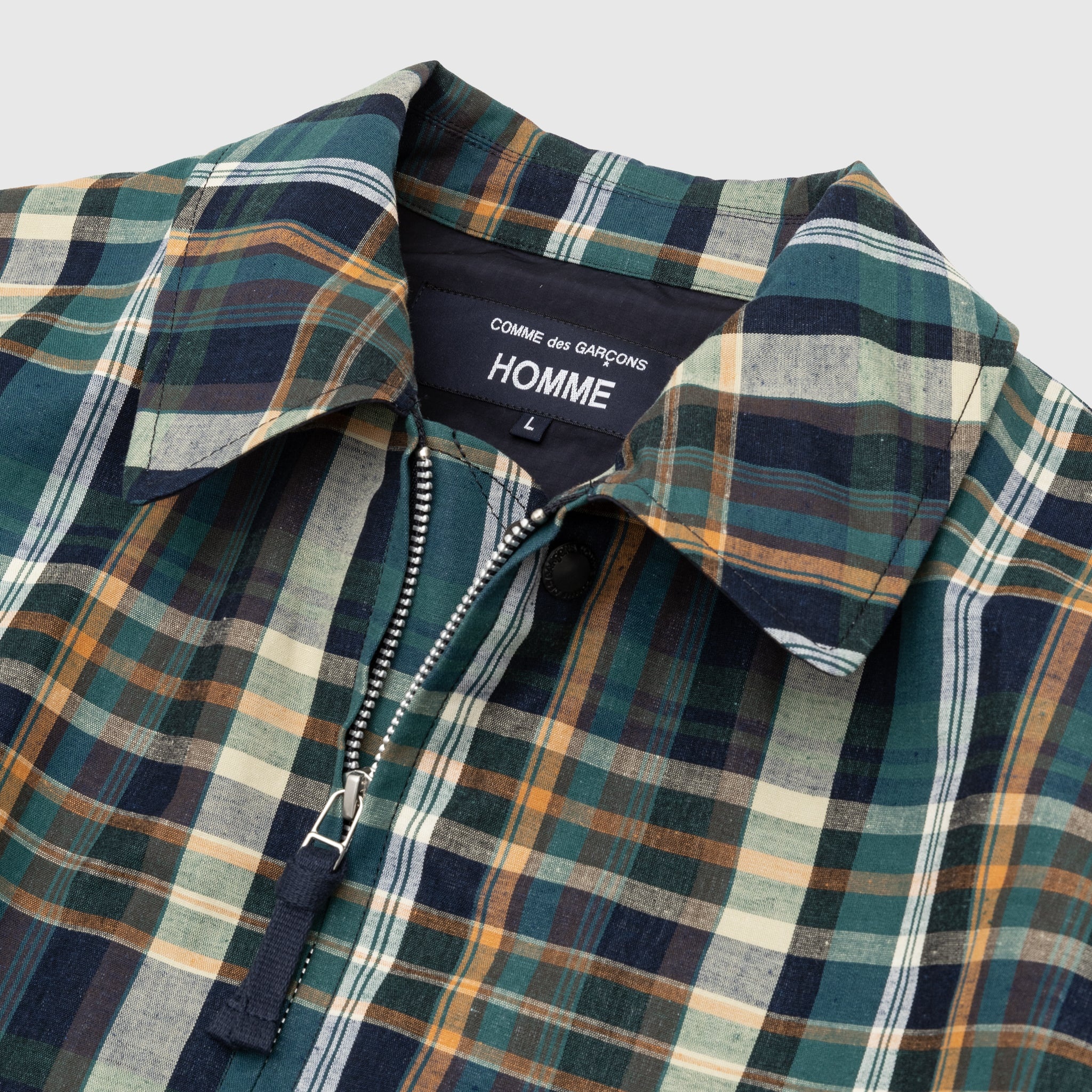 COTTON LINEN CHECK TRIPLE LAYER JACKET - 2