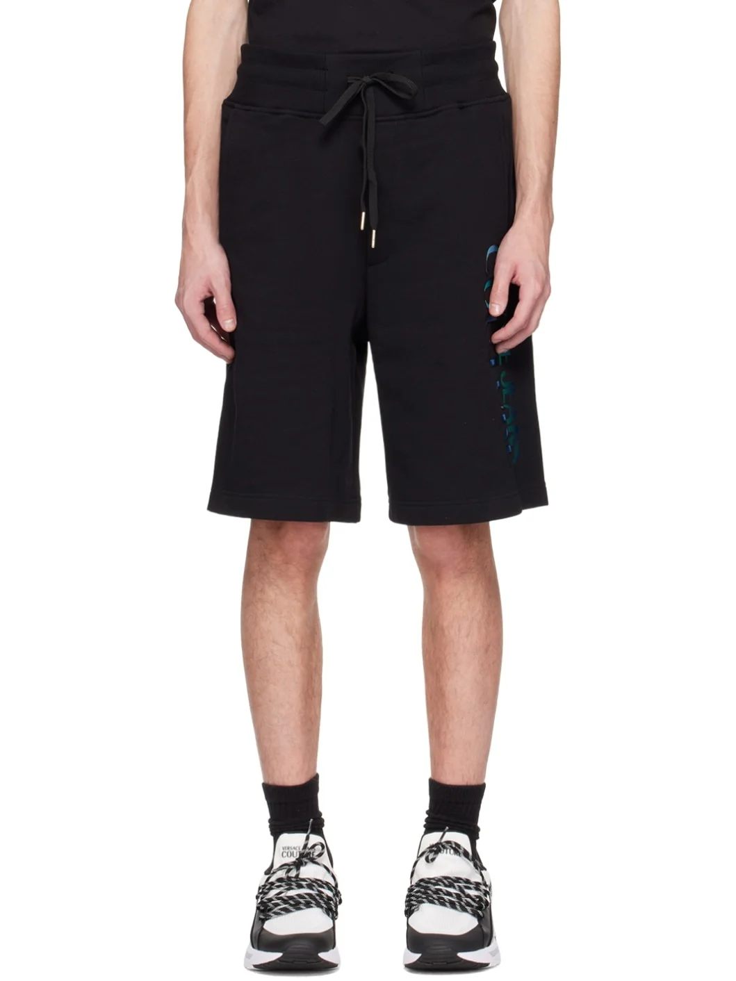 Black Printed Shorts - 1