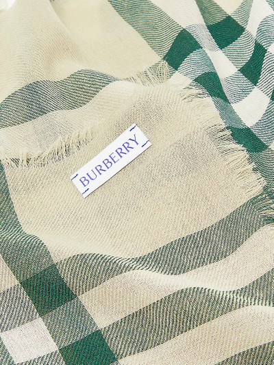 Burberry Checked fringed-trim wool scarf outlook