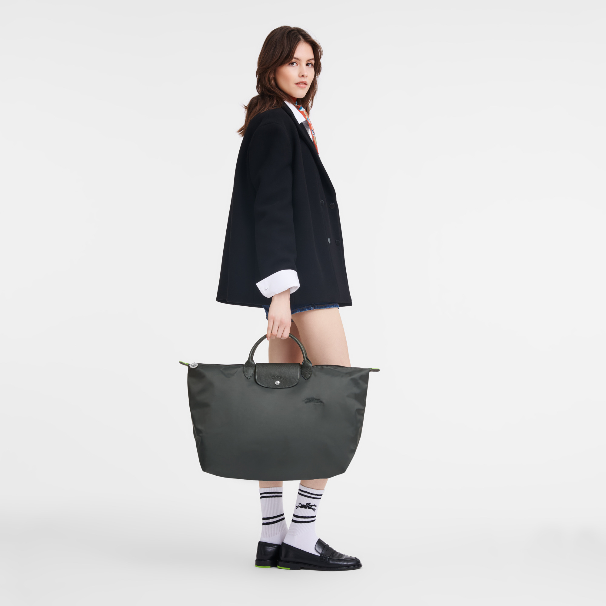 Le Pliage Green S Travel bag Graphite - Recycled canvas - 2