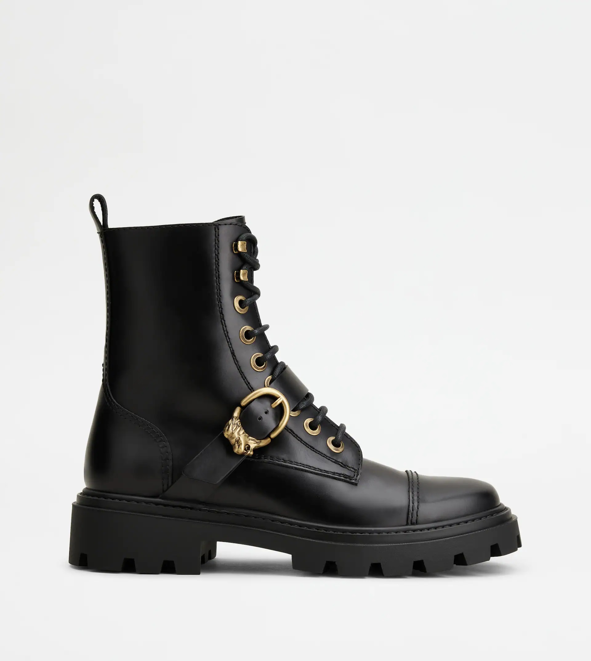 TOD'S COMBAT BOOTS IN LEATHER - BLACK - 1