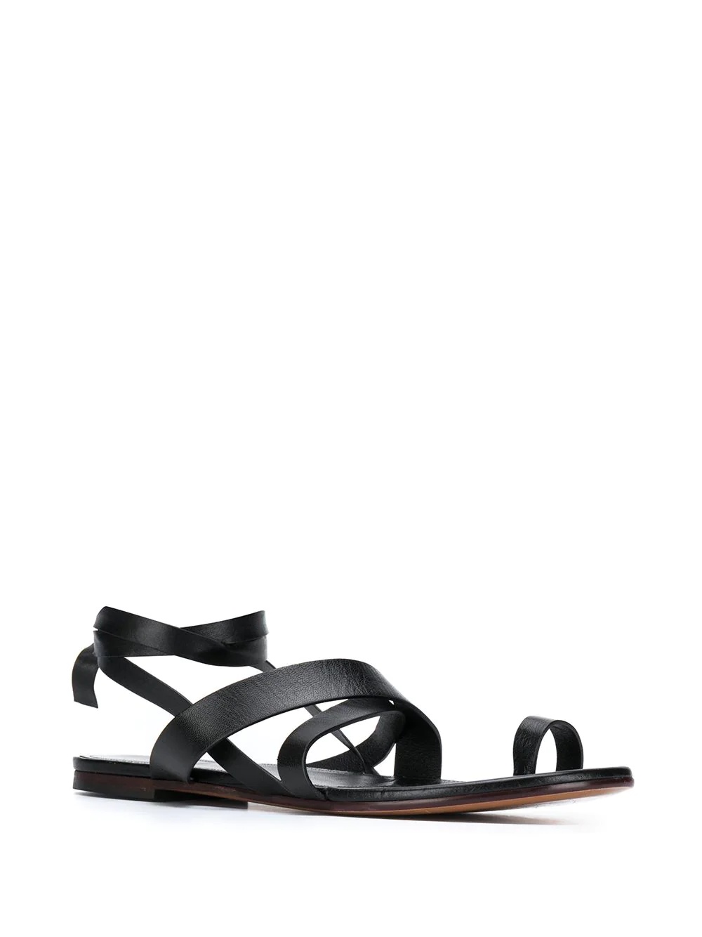 crossover strap flat sandals - 2