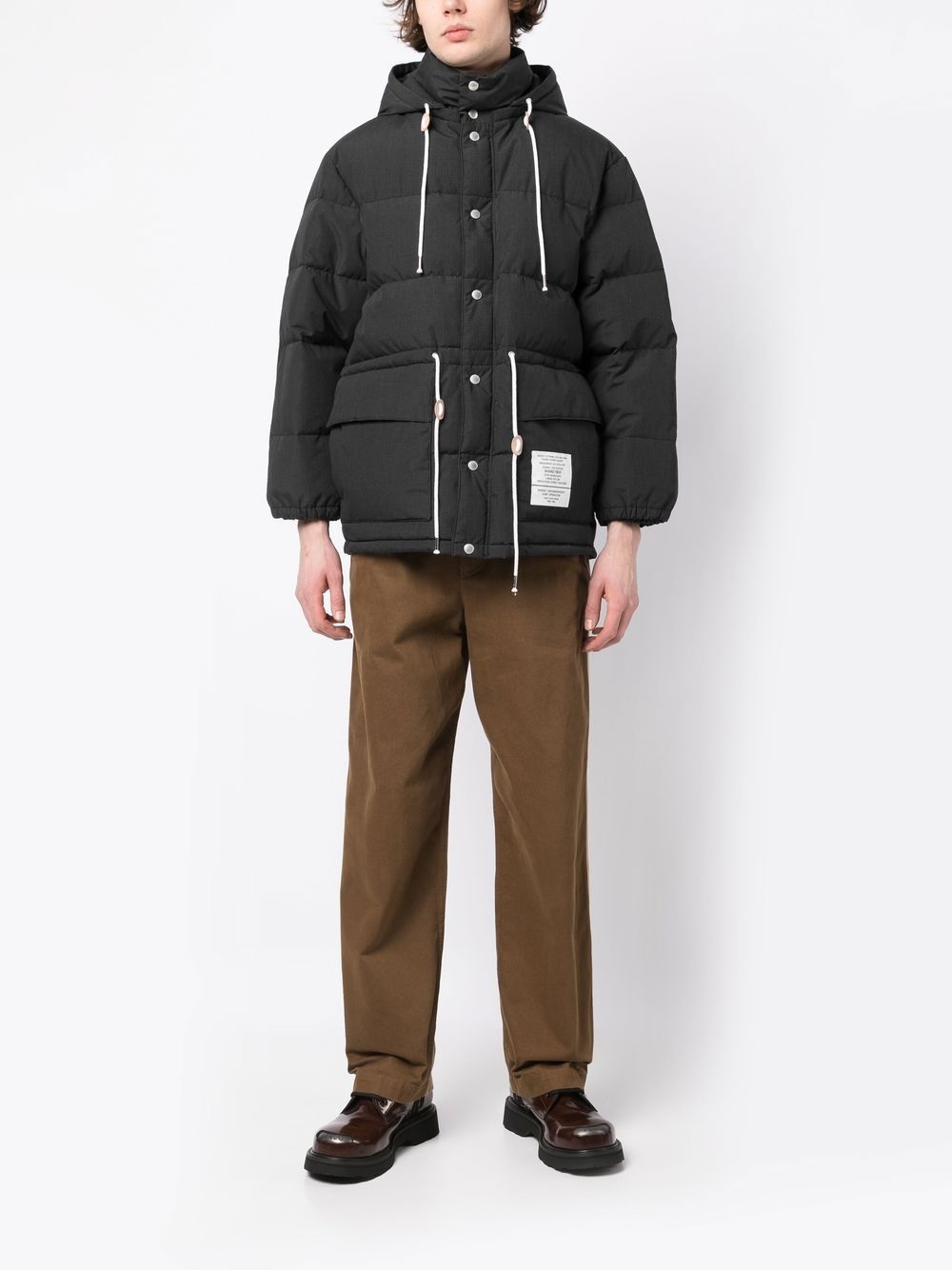 drawstring-fastened padded jacket - 2