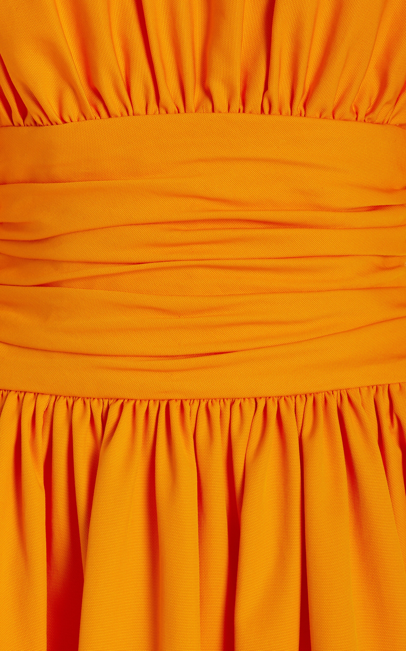 Ruched Cotton Poplin Midi Dress orange - 6