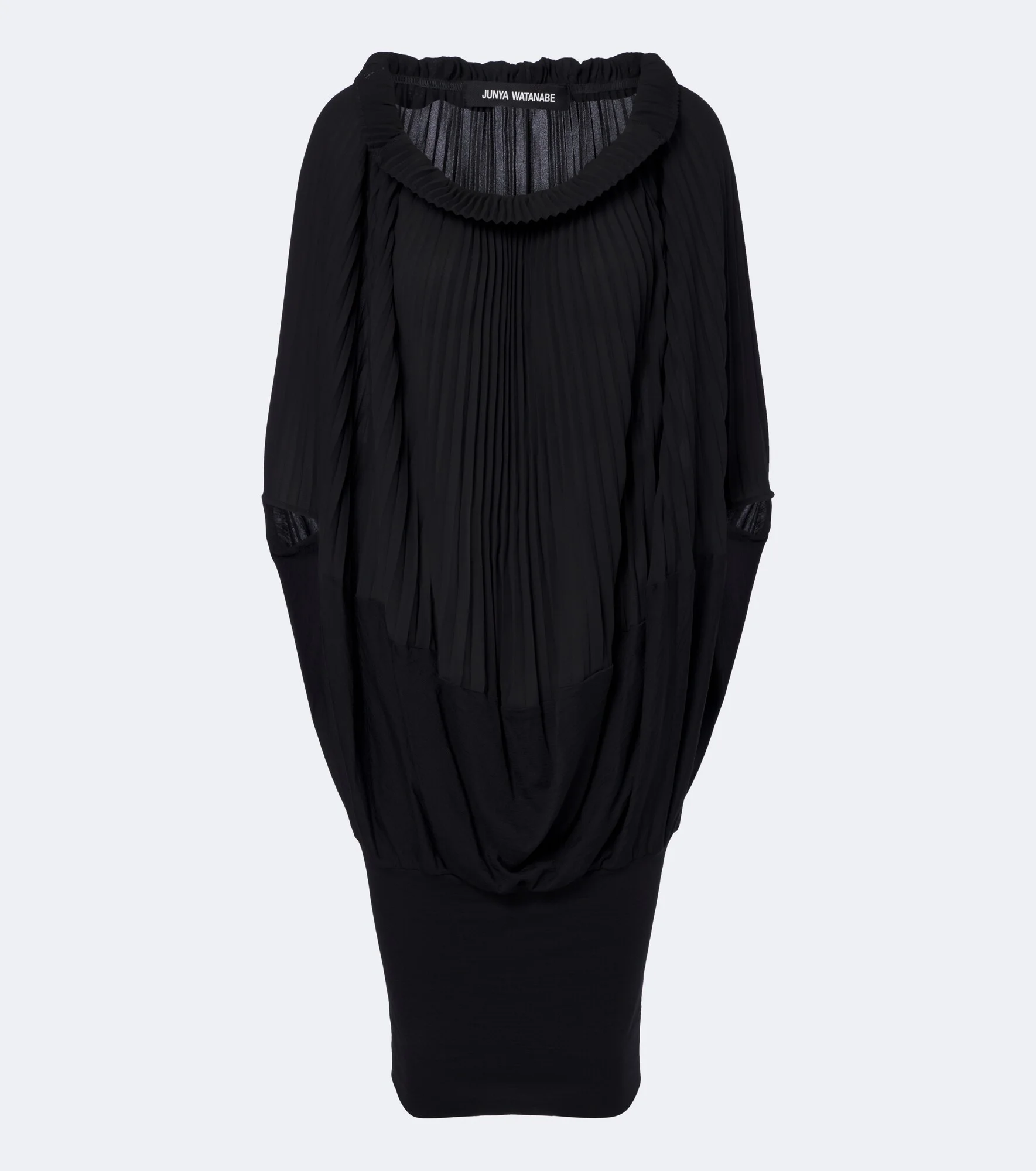 Pleated wool-paneled midi dress - 1