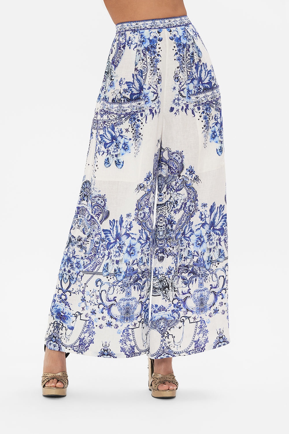 WIDE LEG TROUSER WITH FRONT POCKETS - 5