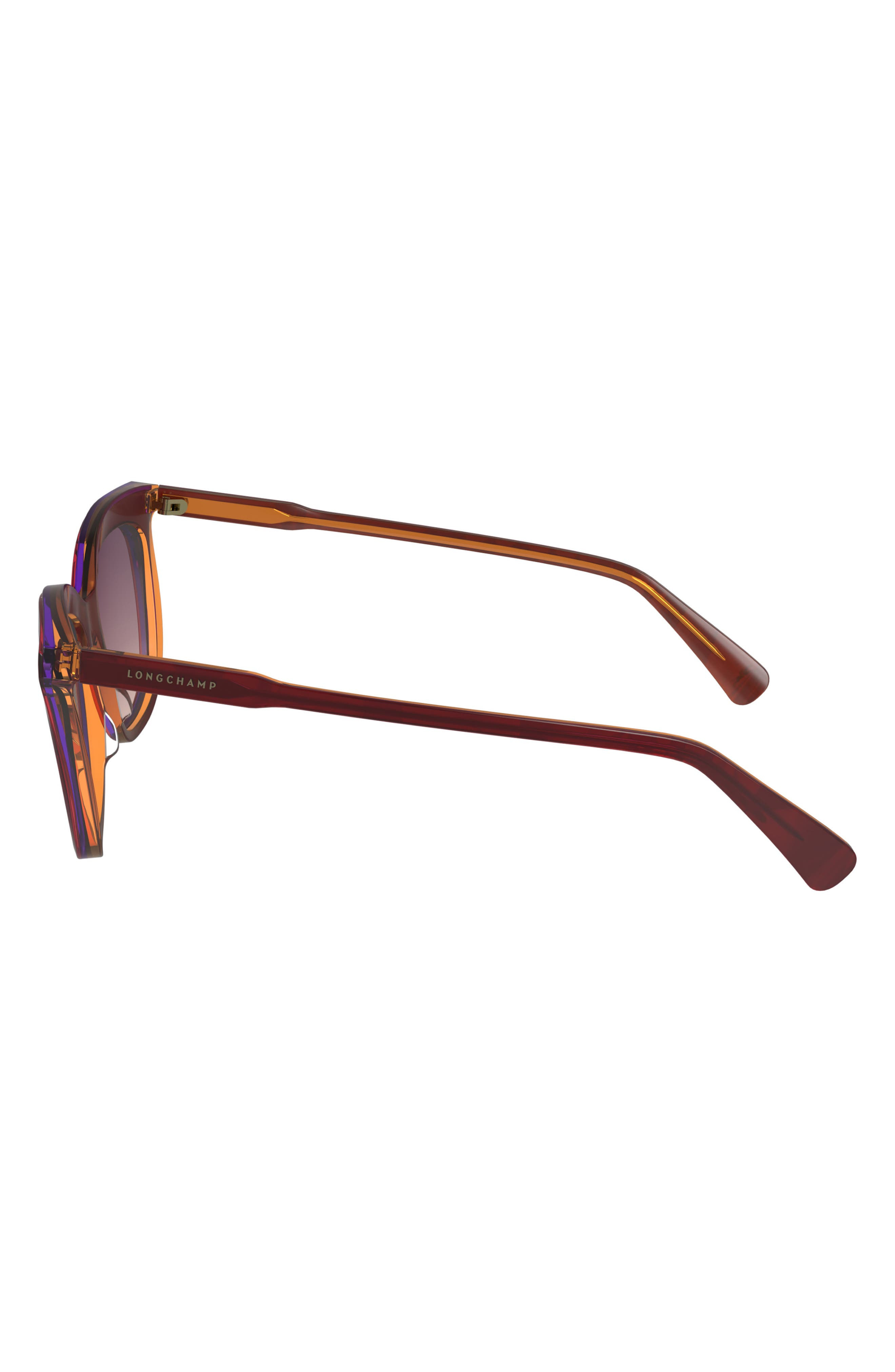 Longchamp 53mm Gradient Cat Eye Sunglasses in Dark Rose/Peach at Nordstrom - 4