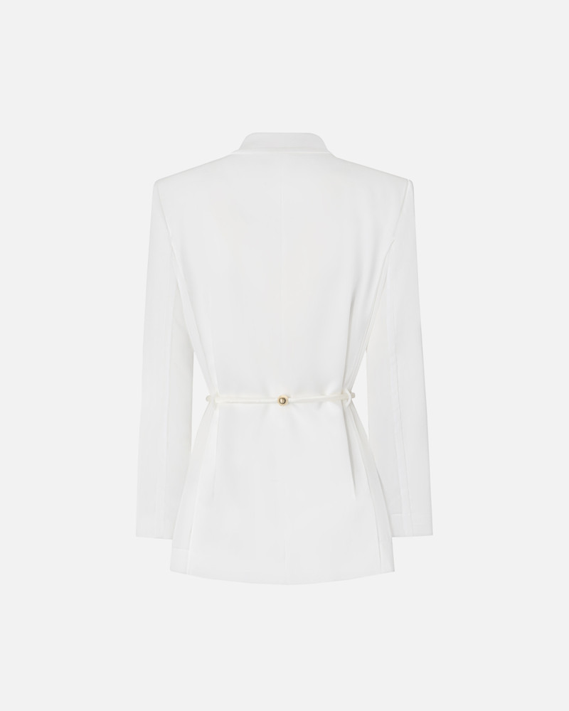 PINKO SHINY SATIN BLAZER WITH BELT AND BOULE outlook