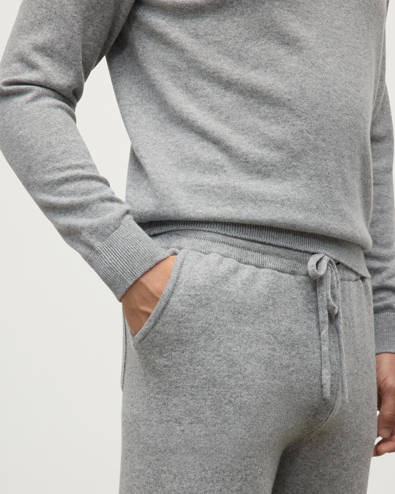 Tapered Cashmere Grey Joggers - 5