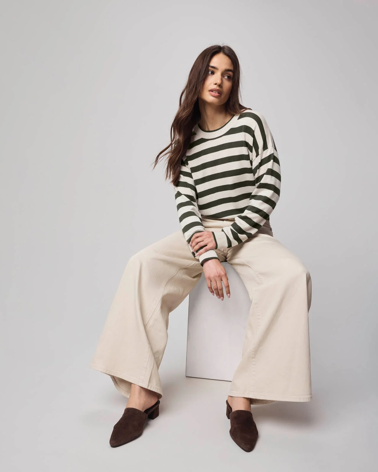 Georgie Cashblend Stripe Pullover Sweater - 1