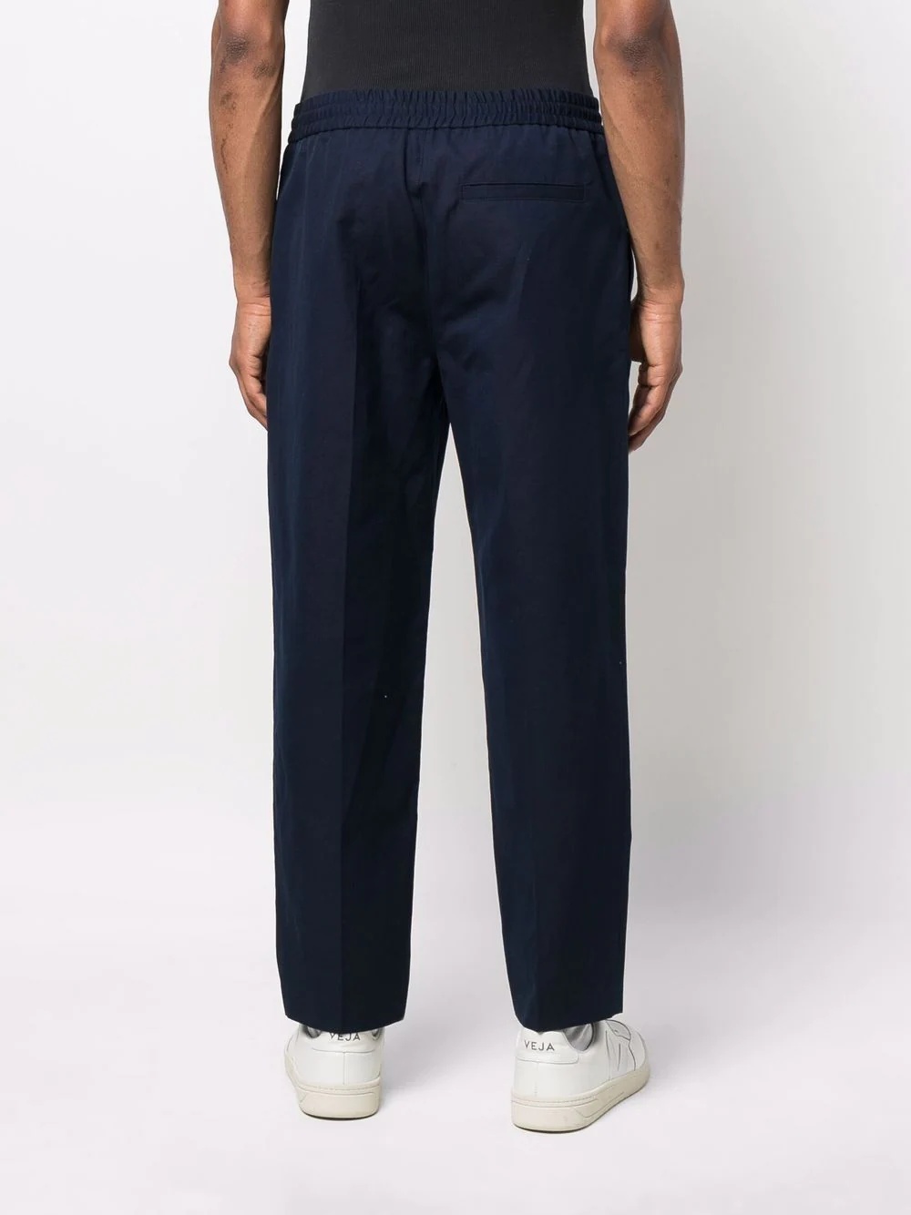 elasticated straight-leg trousers - 4