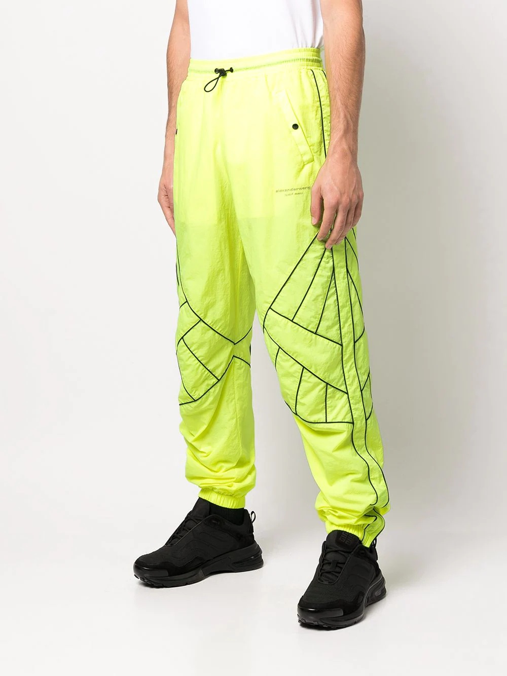 pipe-trim drawcord track pants - 4