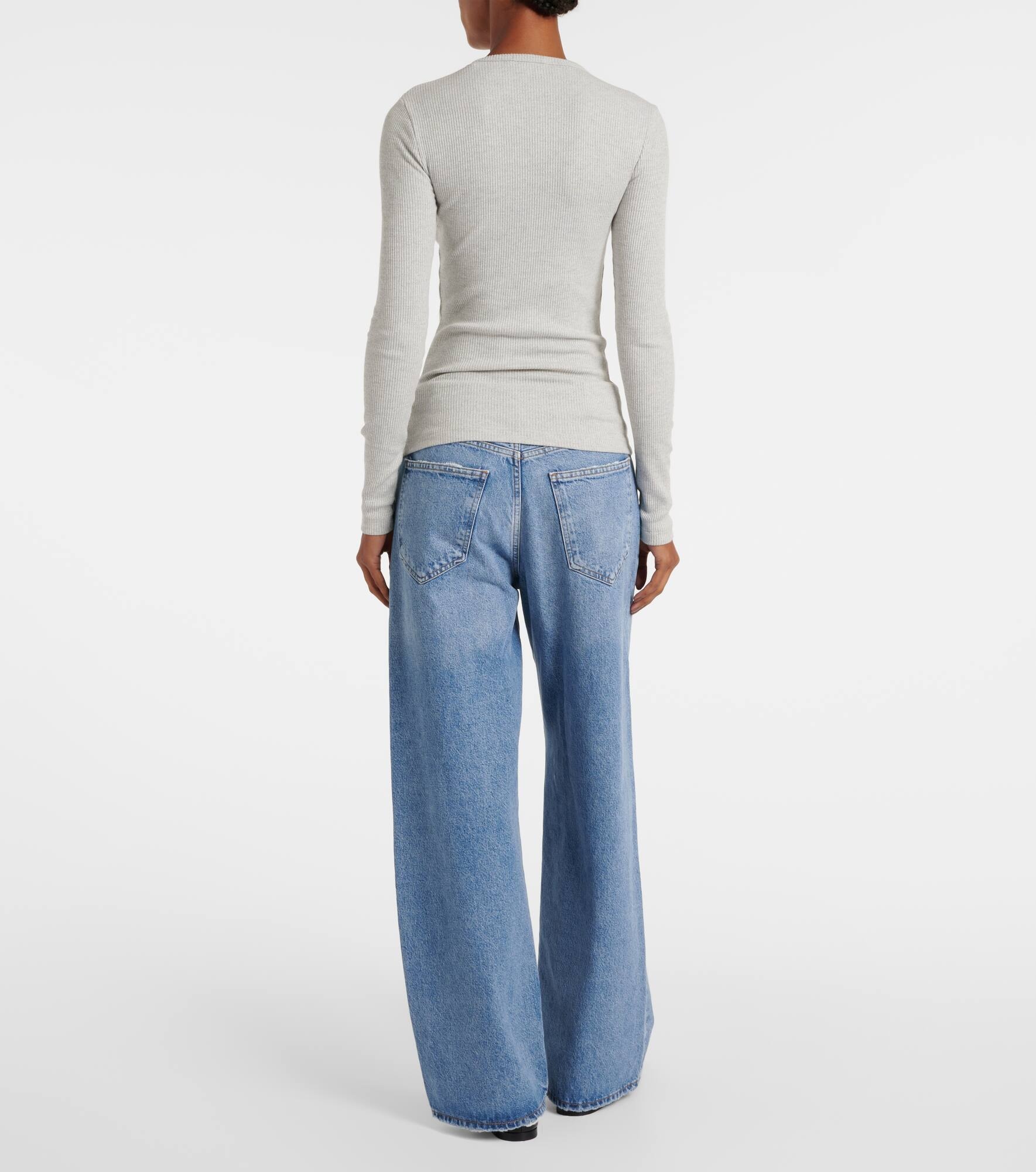 Delphi ribbed-knit jersey top - 3