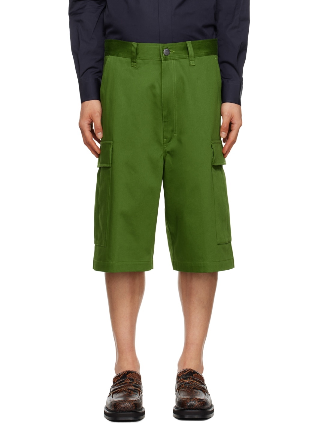 Green Pocket Shorts - 1