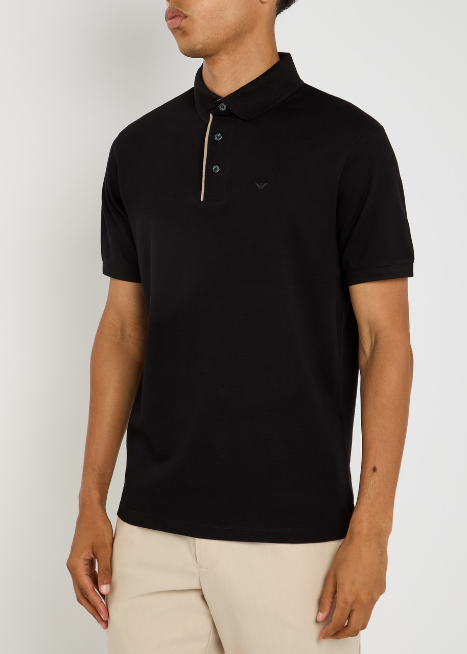 Emporio Armani Logo-embroidered Piqué Cotton Polo Shirt - 2