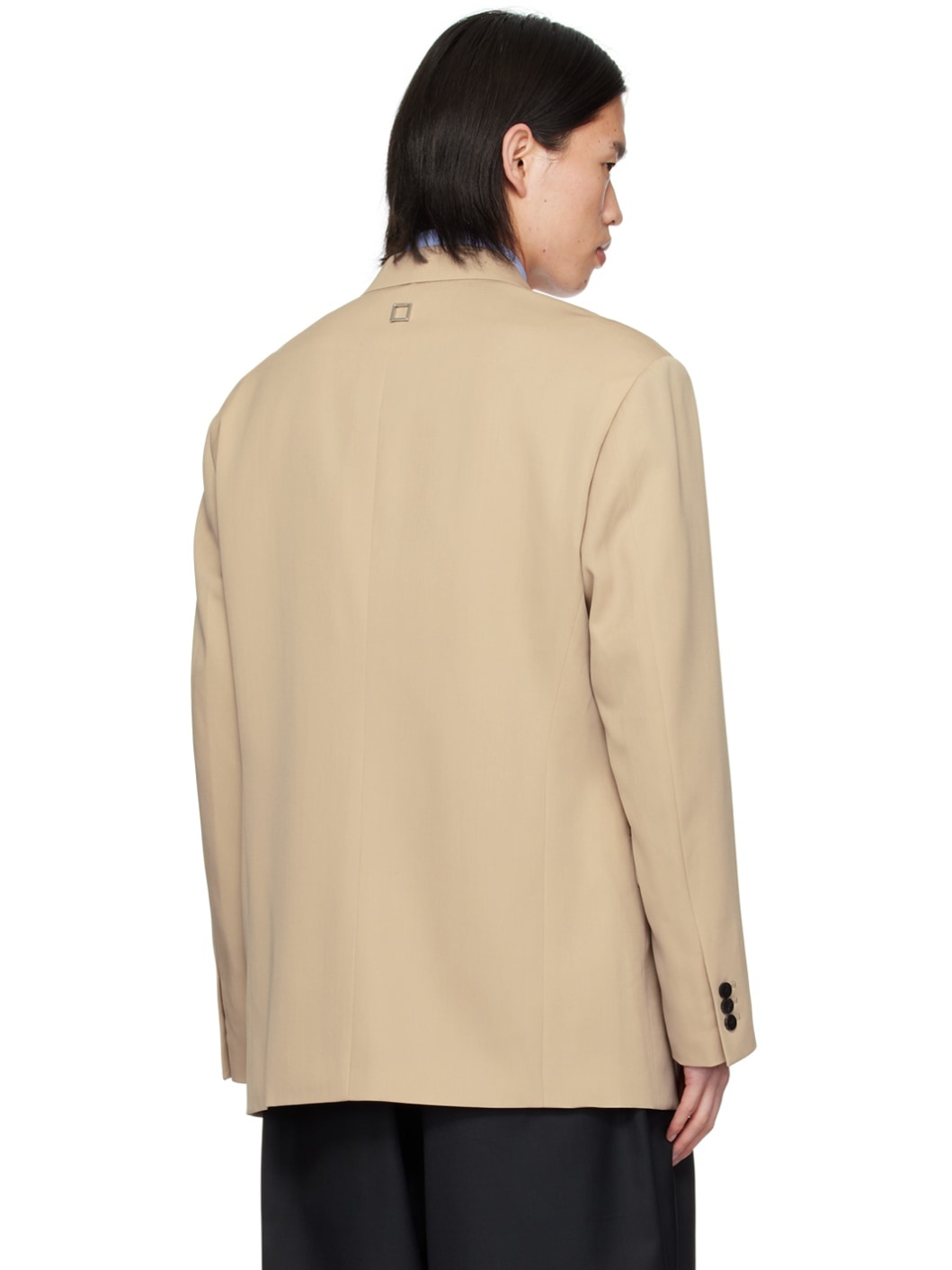 Beige Two-Button Blazer - 3