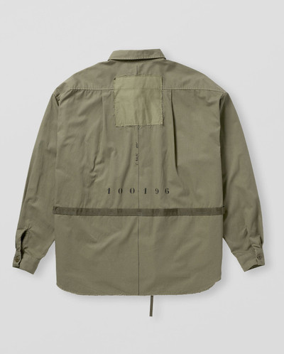 APPLIED ART FORMS Herringbone Overshirt With Graphic - Dust Green outlook