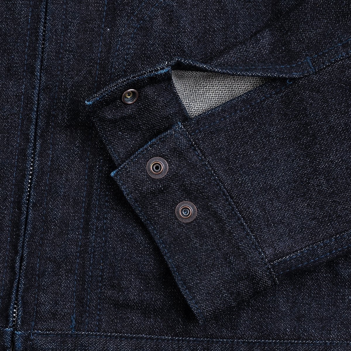 IHJ-122-IND 14oz Broken Twill Selvedge Denim Work Jacket - Indigo - 11