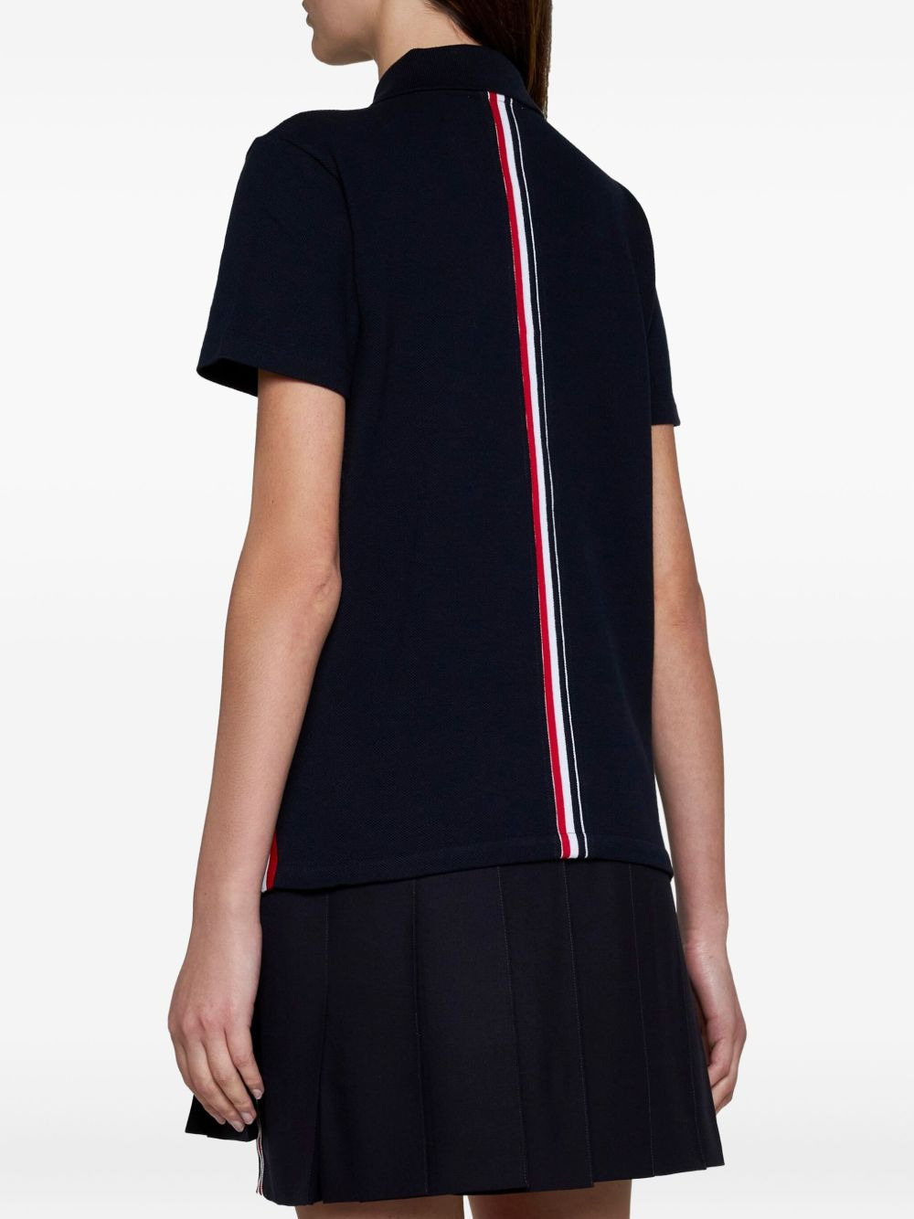 stripe-trim polo top - 3