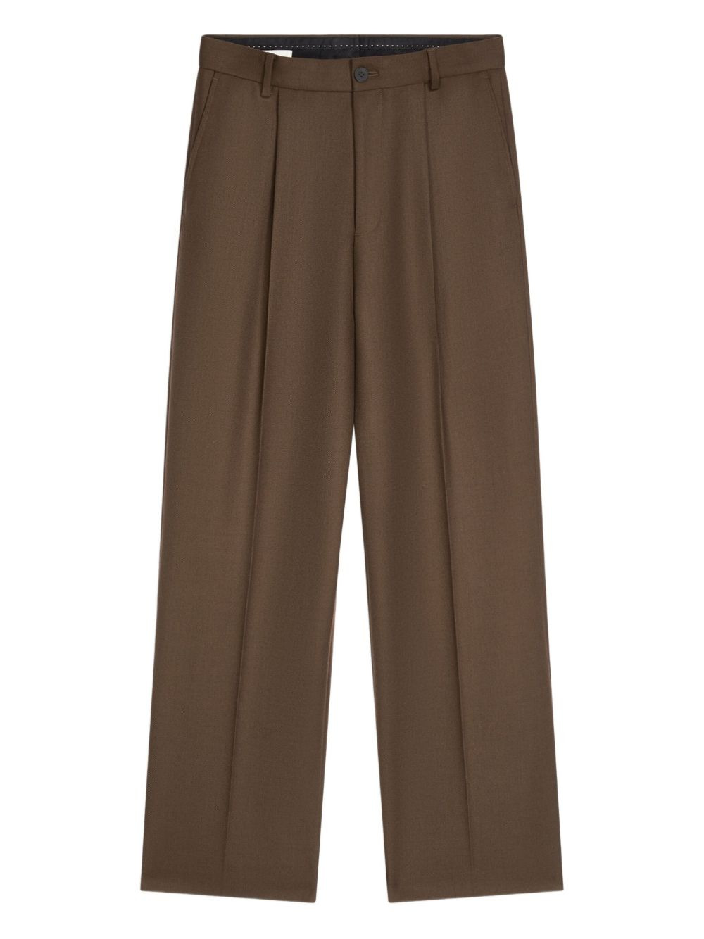 wool straight-leg trousers - 1