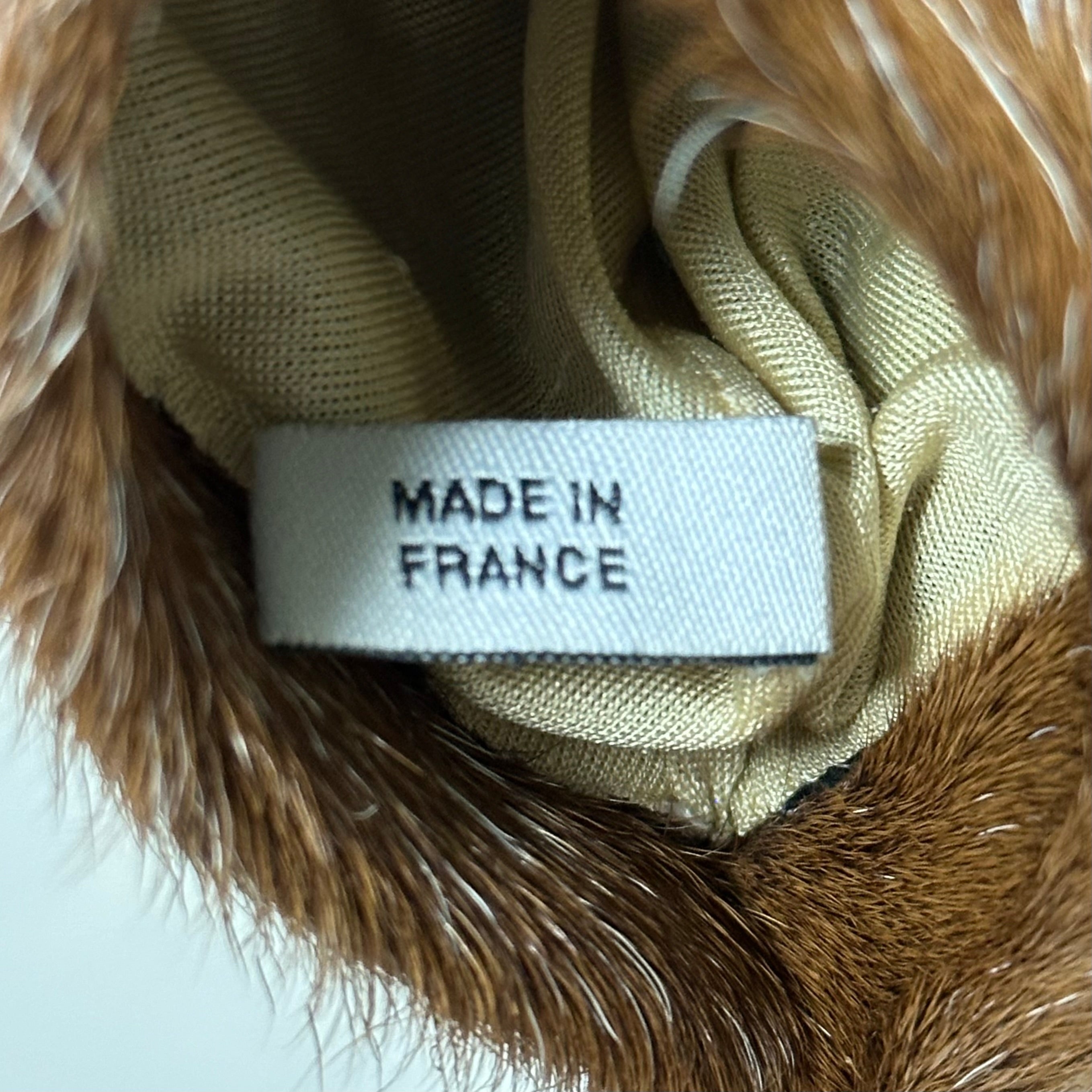 CHRISTIAN DIOR Fur Trim Leather Gloves with Lock and Key Charm - 5