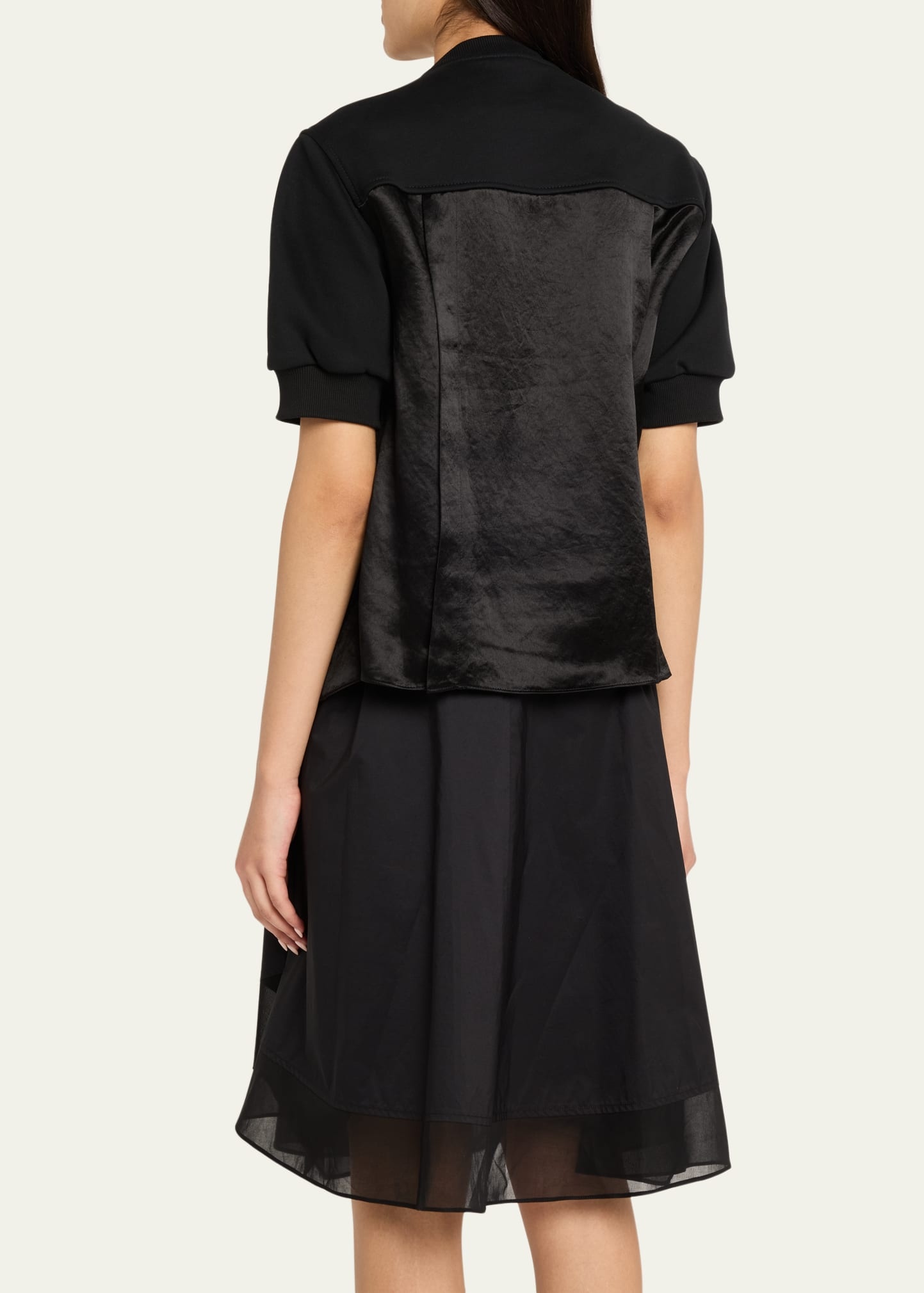 Satin Combo Flounce Top - 3