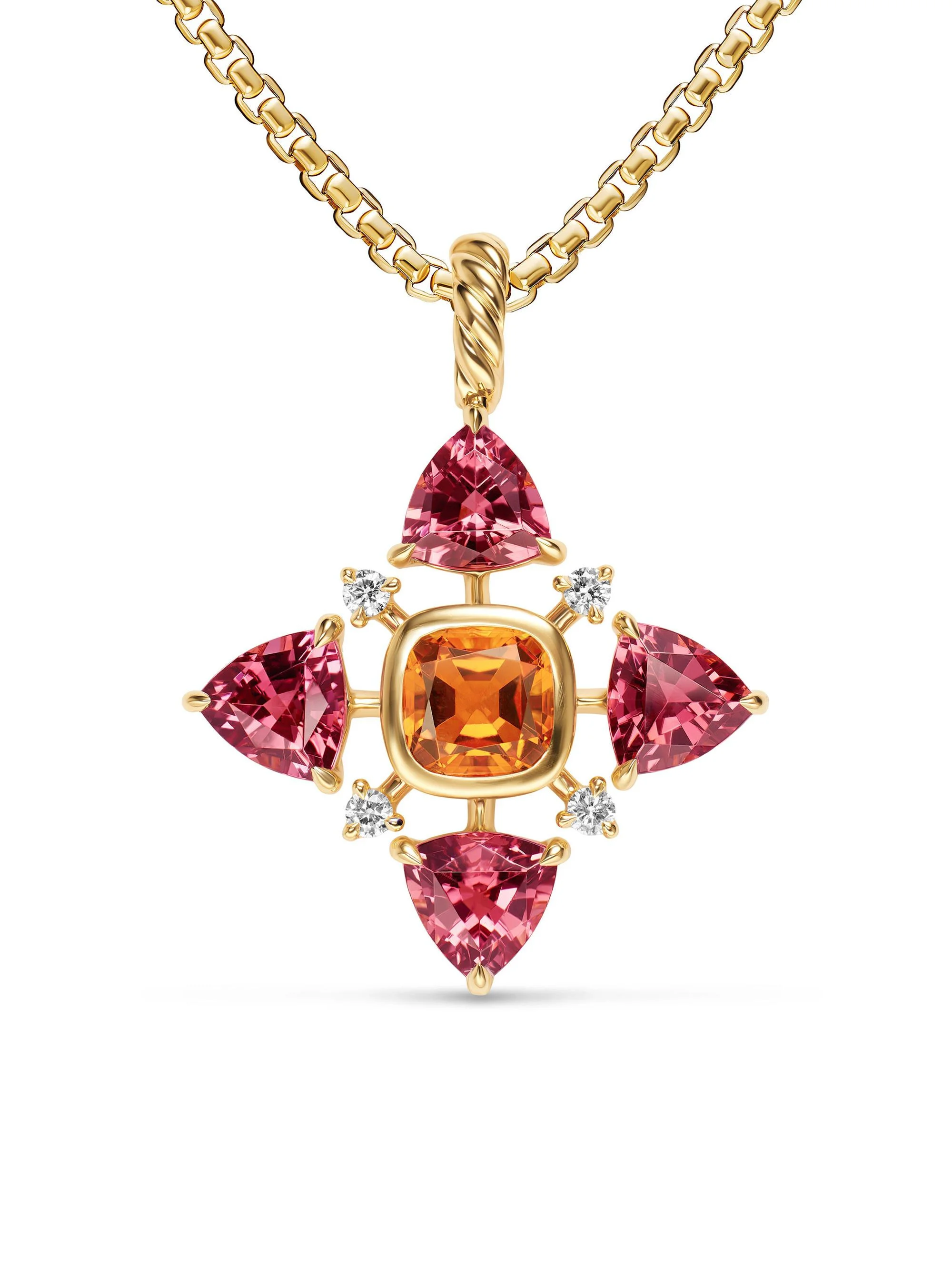 Women's Renaissance Quad Pendant in 18K Yellow Gold - Madeira Citrine - 1