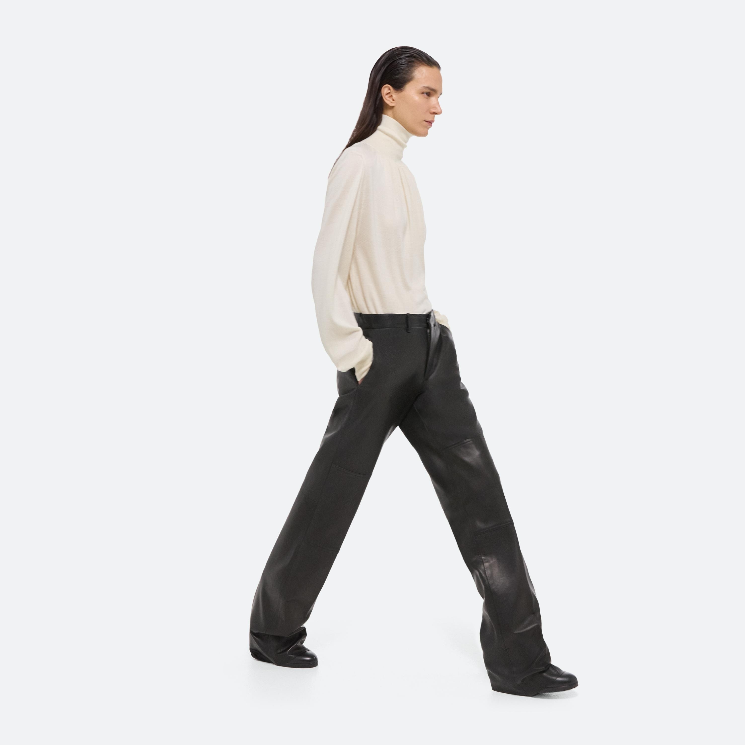 RUCHED WOOL-SILK TURTLENECK - 7