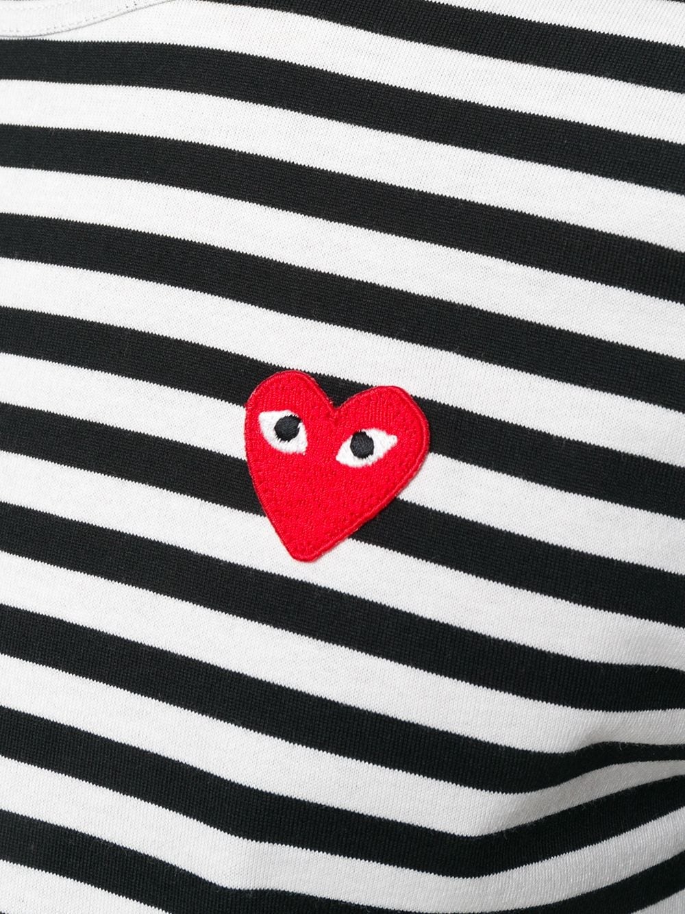 heart patch striped sweatshirt - 5