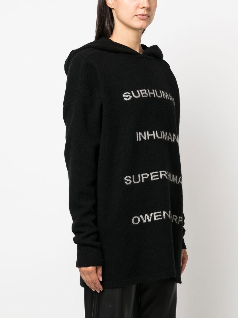 intarsia-knit pullover hoodie - 3
