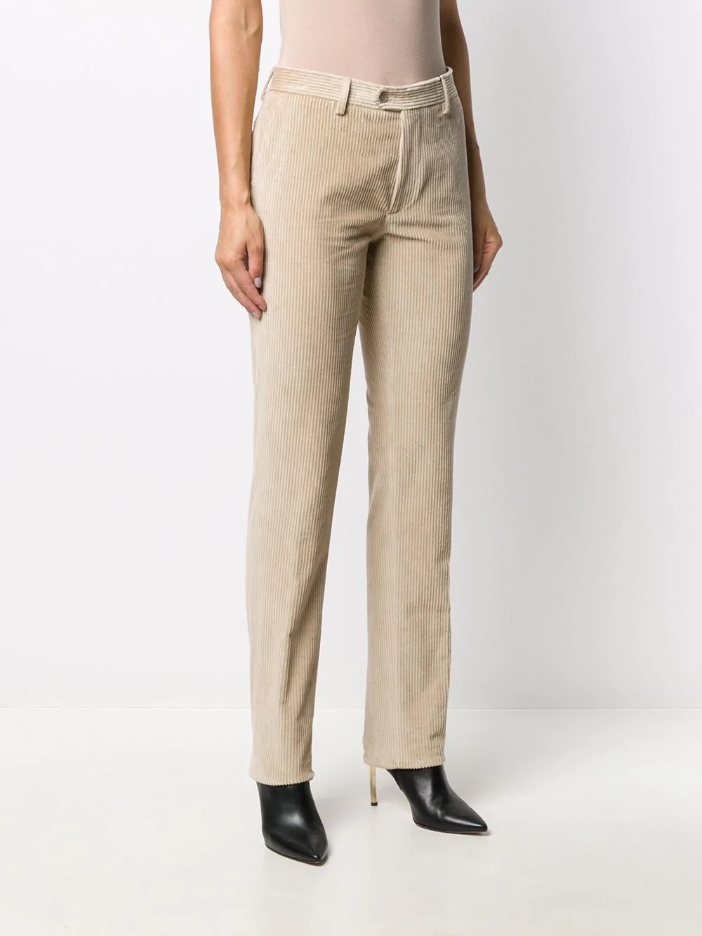 ribbed flared trousers   - 3