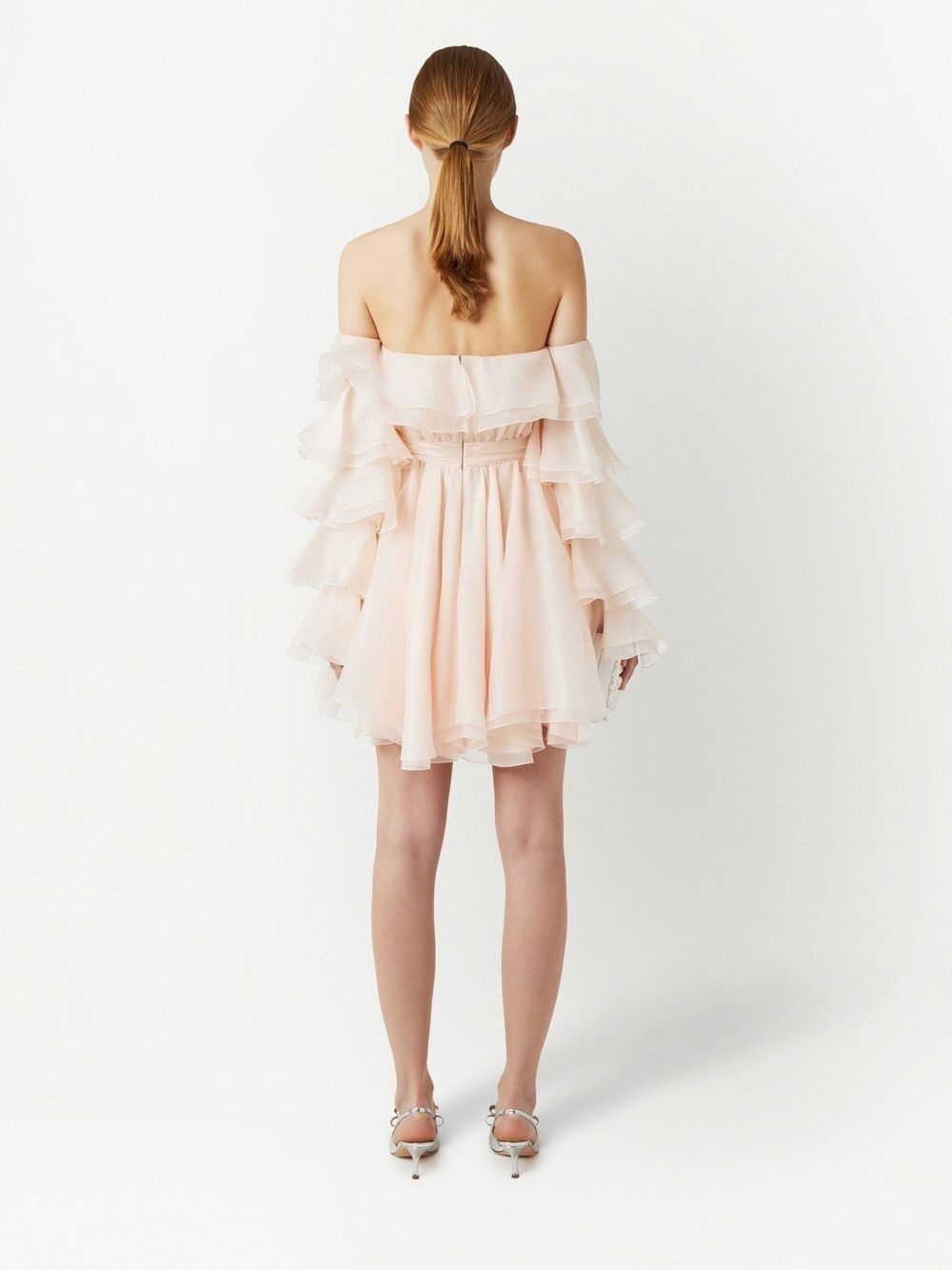 off-shoulder ruffled minidress - 4