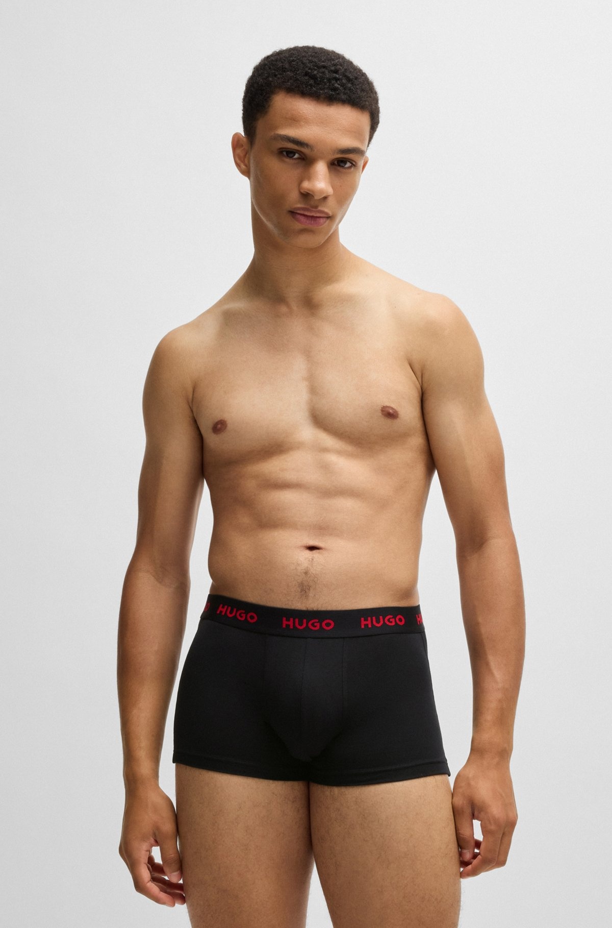 TRIPLE-PACK OF STRETCH-COTTON TRUNKS WITH LOGO WAISTBANDS - 6