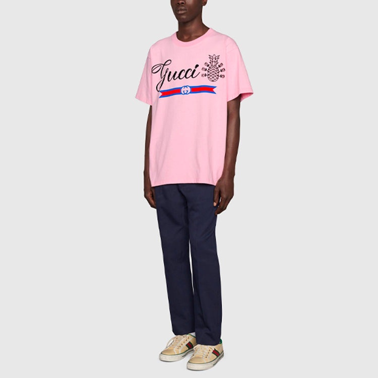 Gucci Pineapple Cotton T-Shirt 'Pink' 616036-XJD21-5904 - 2